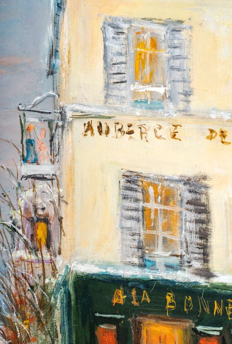Serge Belloni (1925-2005) - Die Rue des Saules im Schnee Öl auf Holz um 1970