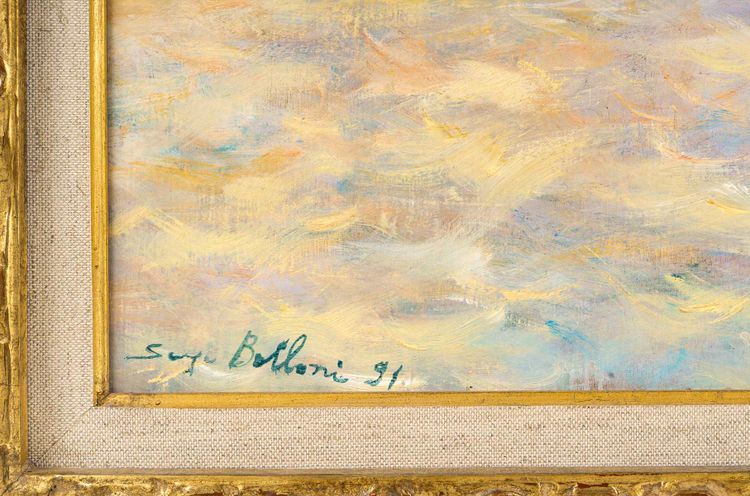 Serge Belloni (1925-2005) - The Rialto and Gondolas on the Grand Canal Oil on Panel, circa 1991