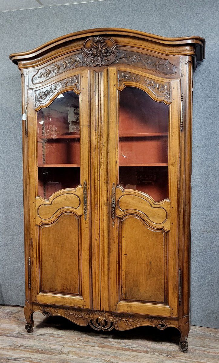 Libreria in noce provenzale d'epoca Luigi XV, 1750 ca.