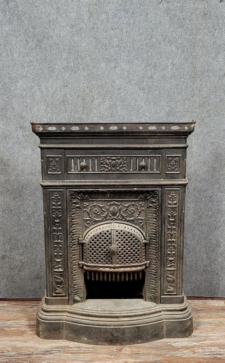 Napoleon III period cast iron mantel or fireplace front circa 1880