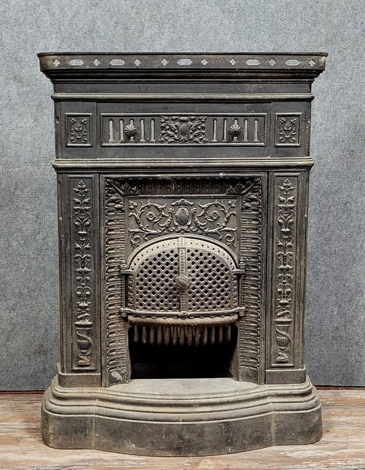 Napoleon III period cast iron mantel or fireplace front circa 1880
