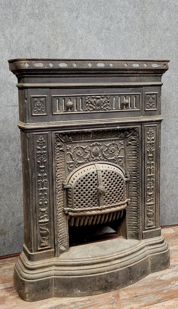 Napoleon III period cast iron mantel or fireplace front circa 1880