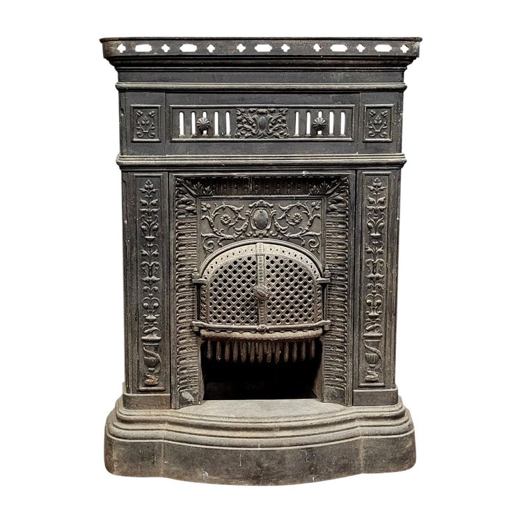 Napoleon III period cast iron mantel or fireplace front circa 1880