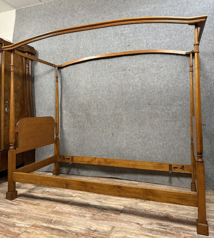 Smith & Watson Mint New York: letto a baldacchino in legno massiccio del 1950 circa