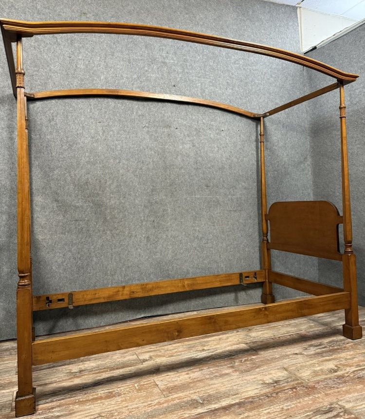 Smith & Watson Mint New York: letto a baldacchino in legno massiccio del 1950 circa