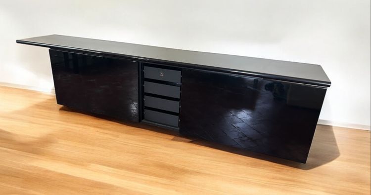 Giotto Stoppino & Ludovico Acerbis - Enfilade Schwarz lackiert Modell Sheraton Circa 1980