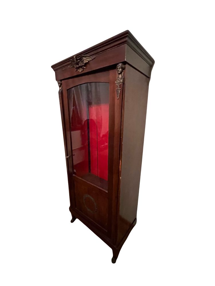 Empire mahogany and bronze display case, late 19th century - "Retour d'Égypte" (Return from Egypt)