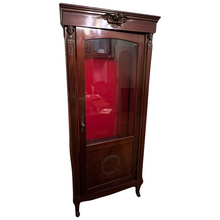 Empire mahogany and bronze display case, late 19th century - "Retour d'Égypte" (Return from Egypt)