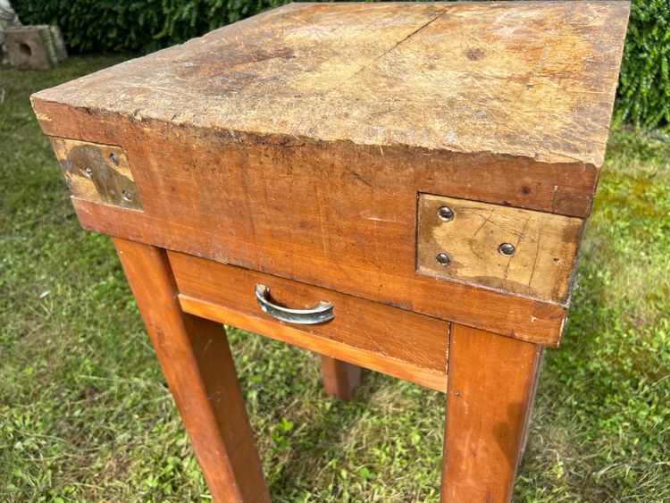  Antico blocco da macellaio in legno massiccio - Francia, XX secolo