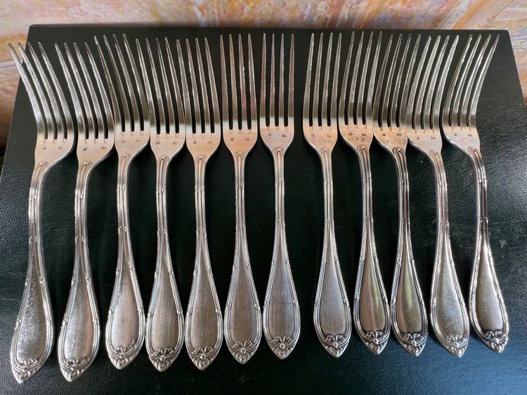 Large antique silver-plated menagère - Manufacture Cailar Bayard, Paris - 95 pieces