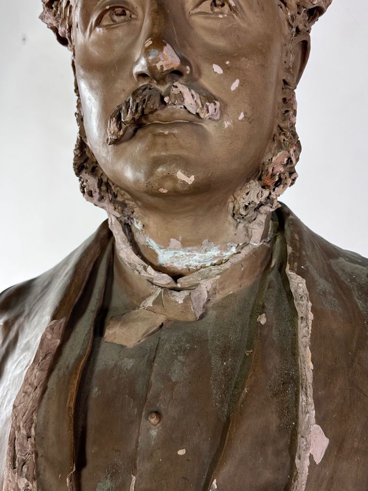 Terra cotta bust of a gentleman, Napoleon III period, signed Scoto