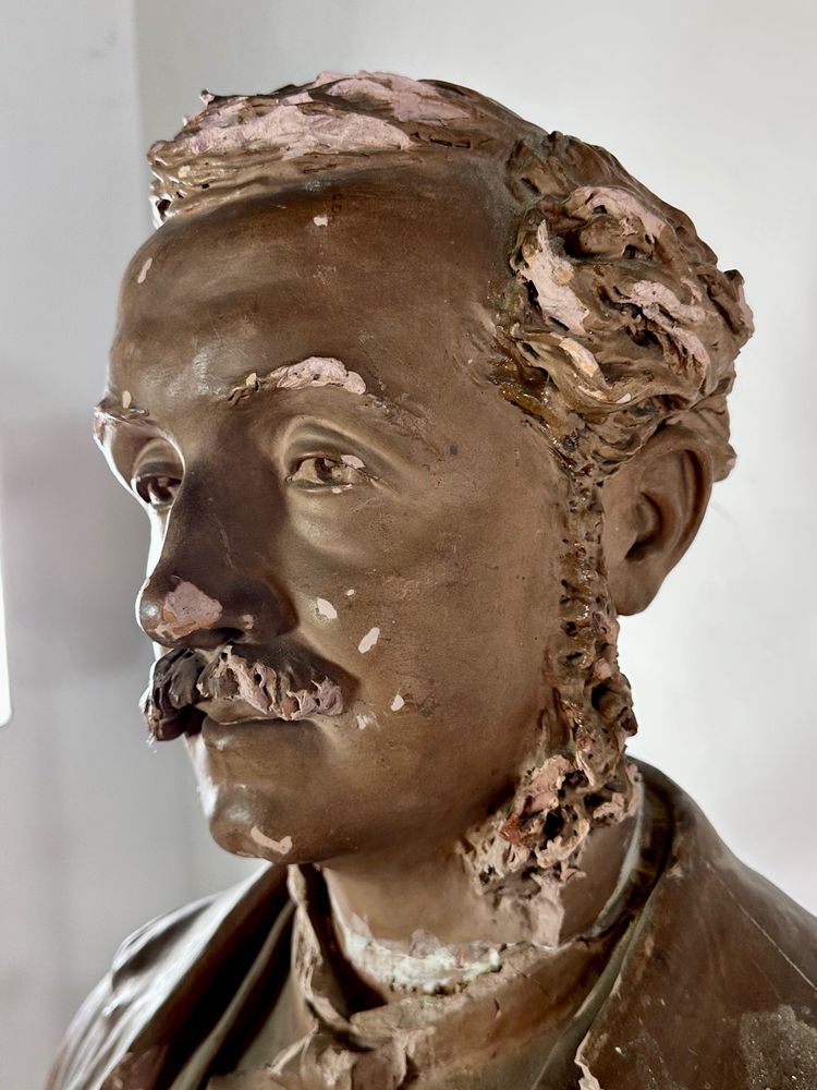 Terra cotta bust of a gentleman, Napoleon III period, signed Scoto