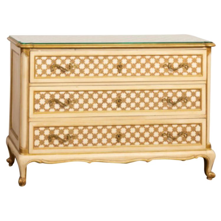 Commode de style Louis XV - Vénitienne peinte 