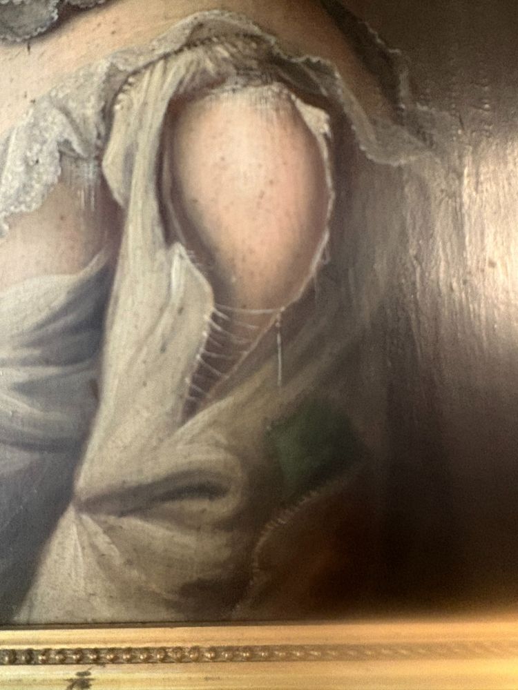 TABLEAU époque 18ème, PORTAIT FEMME A LA ROBE DECHIREE