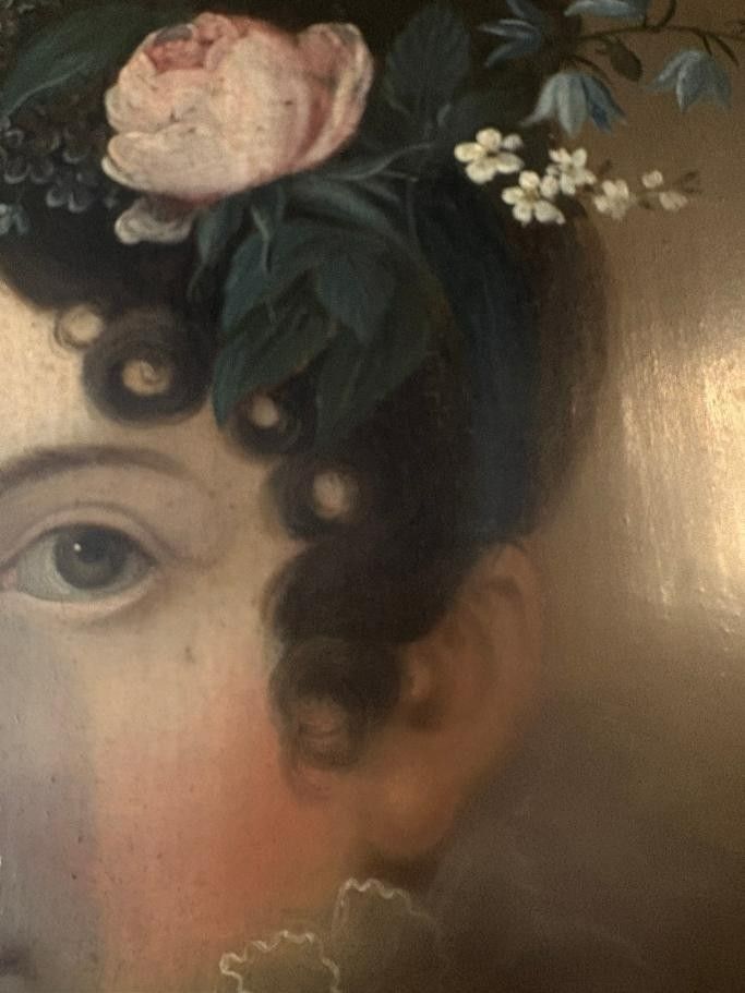 TABLEAU époque 18ème, PORTAIT FEMME A LA ROBE DECHIREE