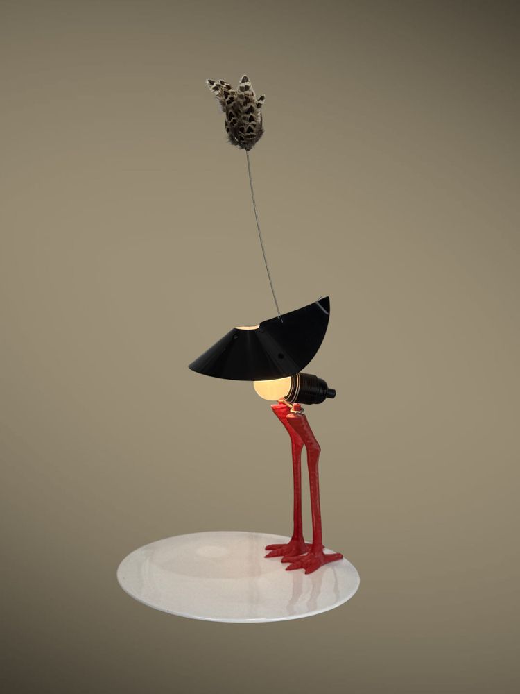 LAMPE DE INGO MAURER 1982 MODELE BIbibibi EDITION LIMITÉE EN METAL / PORCELAINE