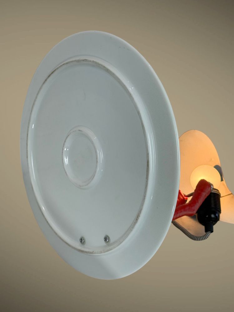 LAMPE DE INGO MAURER 1982 MODELE BIbibibi EDITION LIMITÉE EN METAL / PORCELAINE