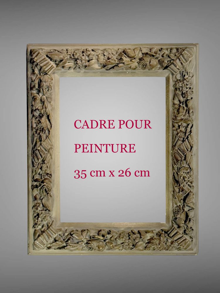 ANCIENT 19th CENTURY FRAME IN WOOD AND PAINTED STUC FOR PAINTING 35 CM X 26 CM