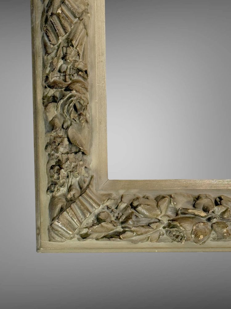 ANCIENT 19th CENTURY FRAME IN WOOD AND PAINTED STUC FOR PAINTING 35 CM X 26 CM