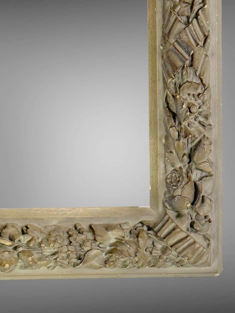 ANCIENT 19th CENTURY FRAME IN WOOD AND PAINTED STUC FOR PAINTING 35 CM X 26 CM