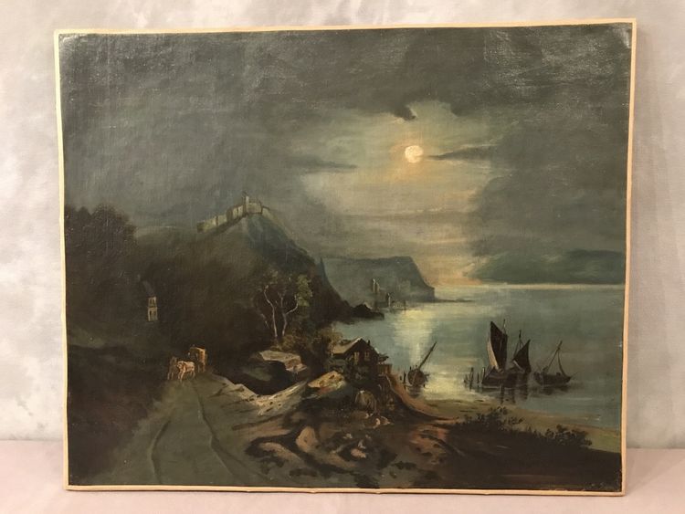 18th century landscape painting, oil on canvas