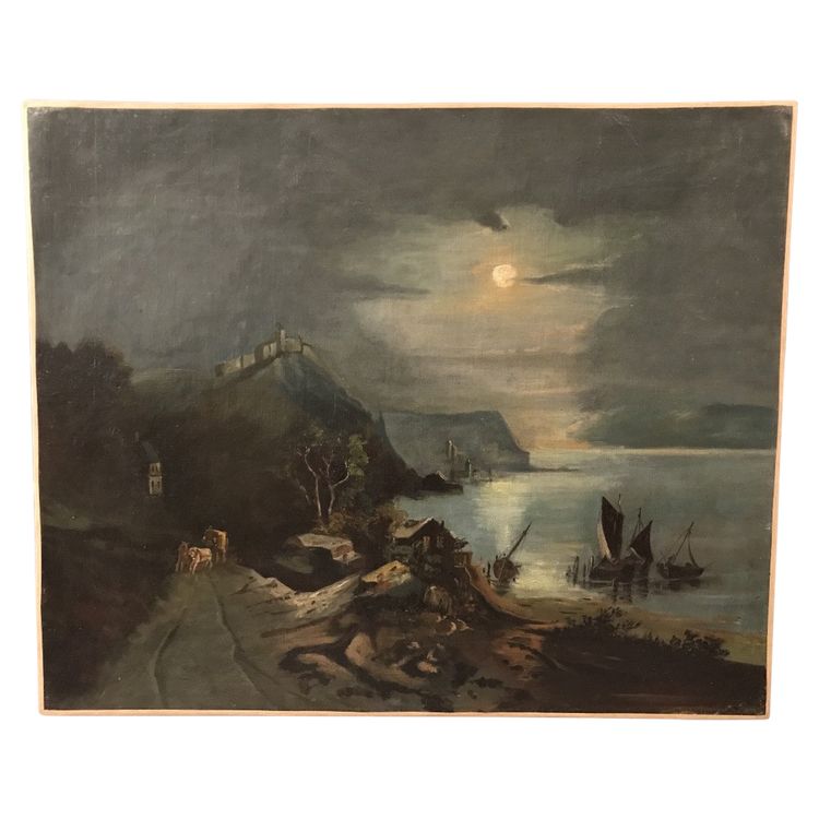 18th century landscape painting, oil on canvas