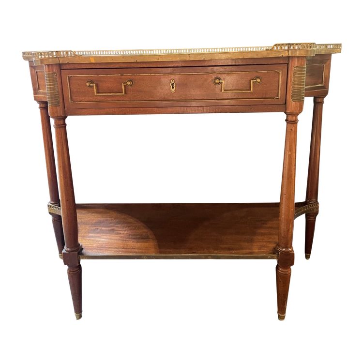 Console Louis XVI en acajou de forme convexe