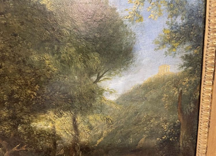 Öl auf Leinwand aus dem 17. Jahrhundert, das eine belebte Landschaft darstellt.