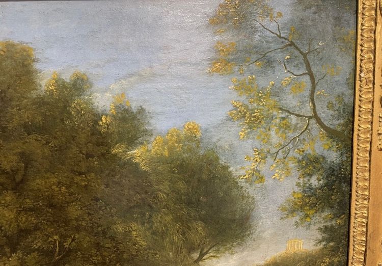 Öl auf Leinwand aus dem 17. Jahrhundert, das eine belebte Landschaft darstellt.