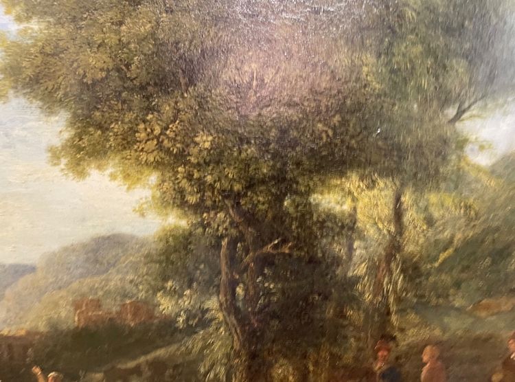 Öl auf Leinwand aus dem 17. Jahrhundert, das eine belebte Landschaft darstellt.