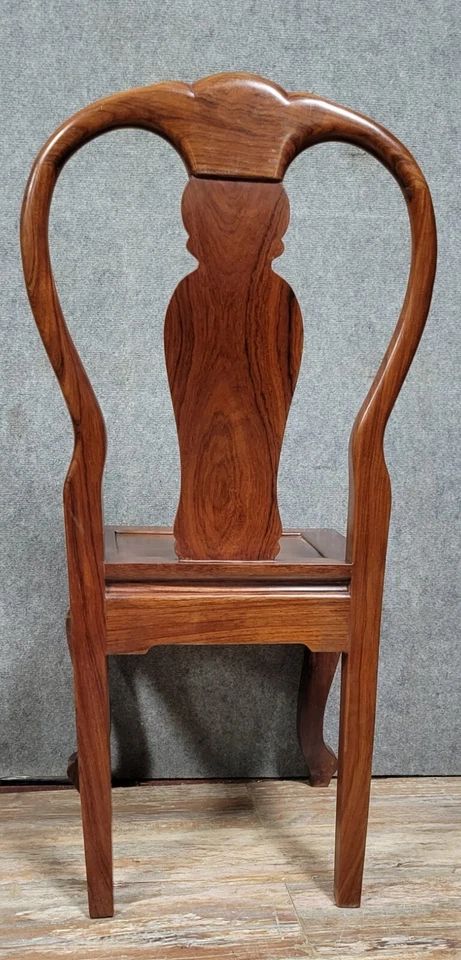 Asie XXeme: Series of 6 solid exotic wood chairs circa 1940