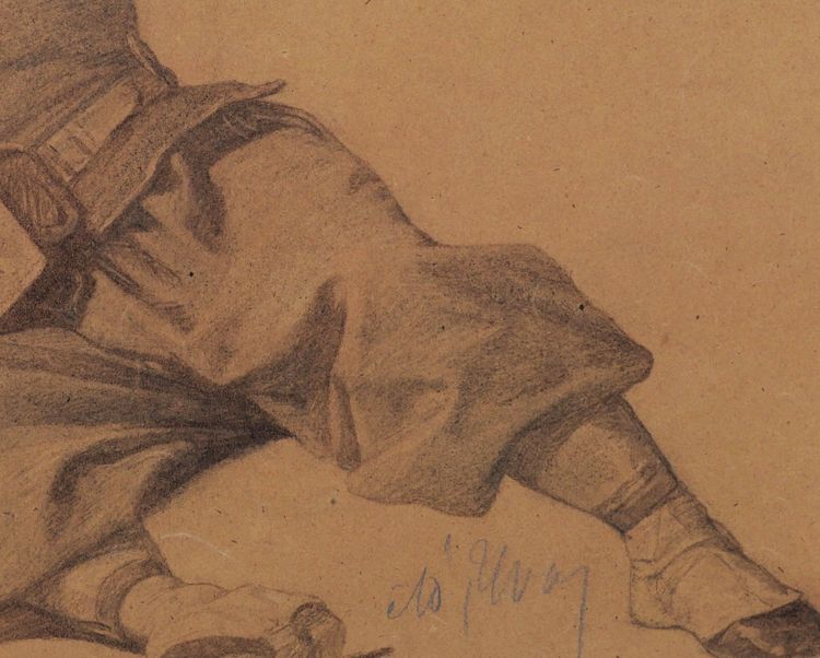 Frédéric Adolphe Yvon, Study Of A Wounded Soldier For La Courtine De Malakoff