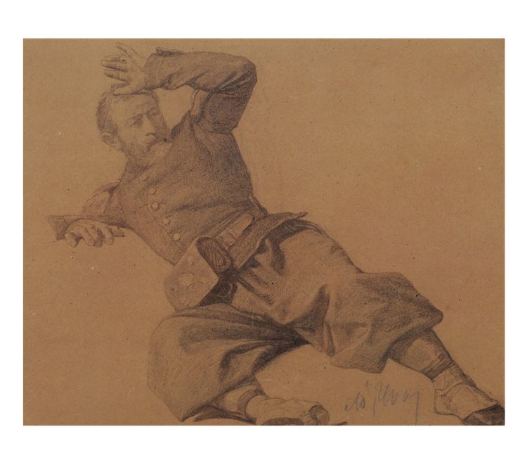 Frédéric Adolphe Yvon, Study Of A Wounded Soldier For La Courtine De Malakoff