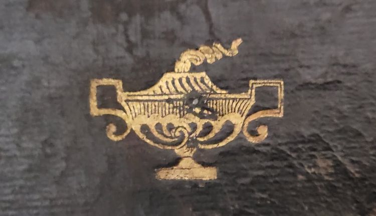 Grande scrivania a cilindro d'epoca Impero in mogano