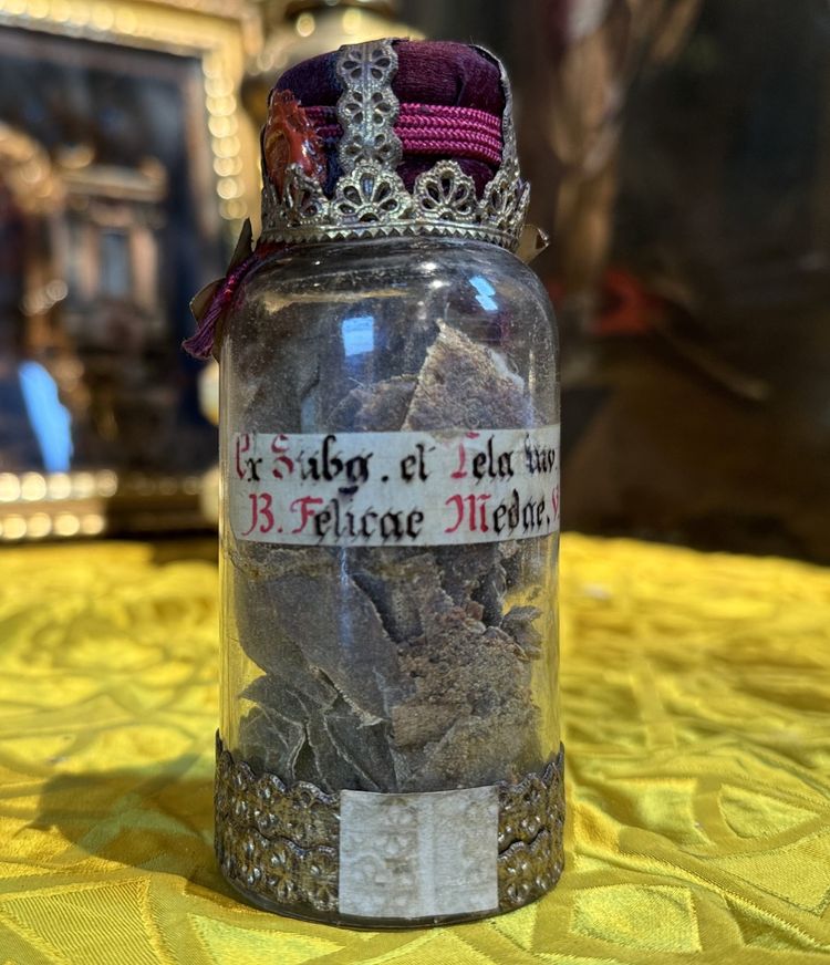 Blessed Felicia Meda reliquary bottle - early 19th century