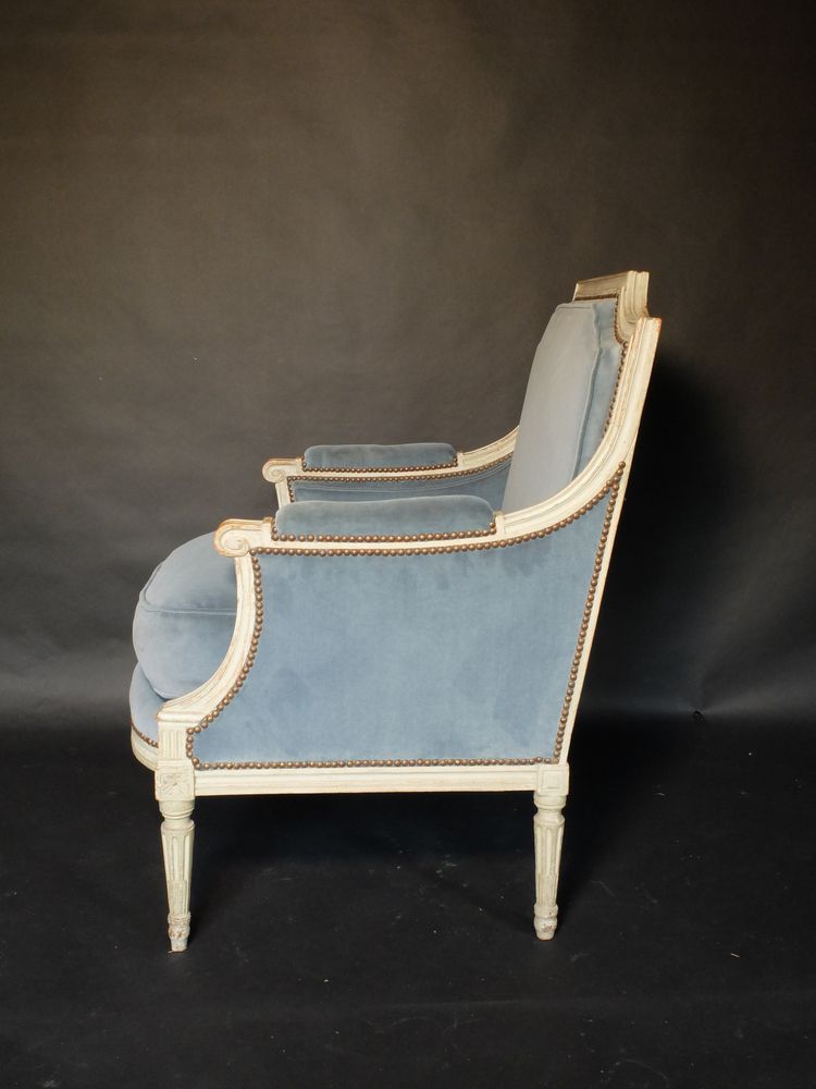 Pair of large Louis XVI period bergères