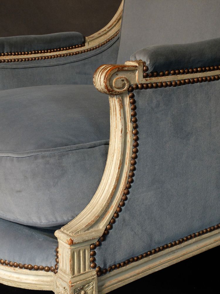 Pair of large Louis XVI period bergères
