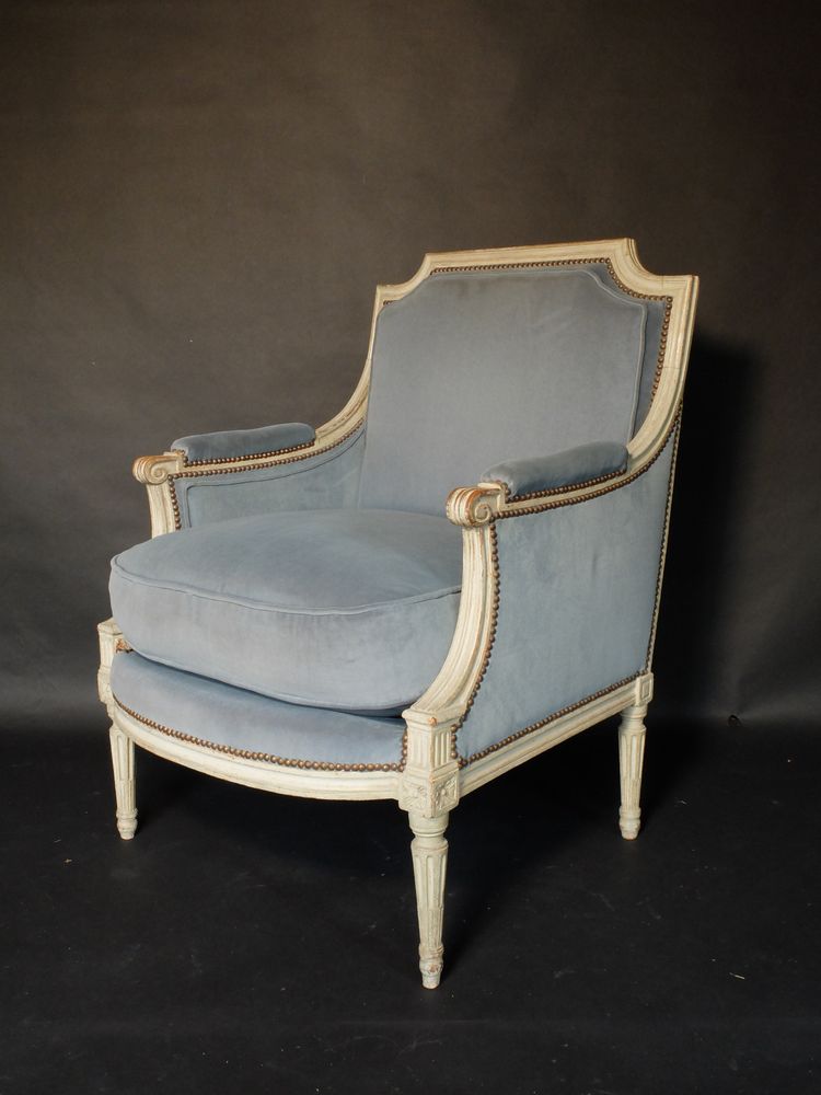 Pair of large Louis XVI period bergères