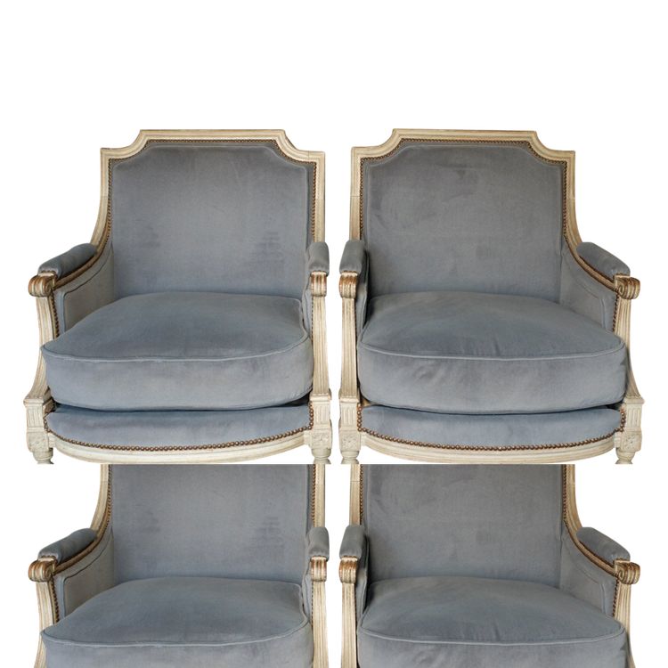 Pair of large Louis XVI period bergères