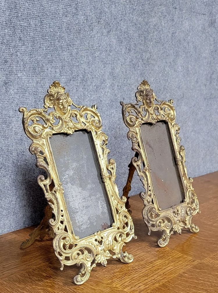 Pair Of Louis XV Style Gilt Bronze Photo Frames