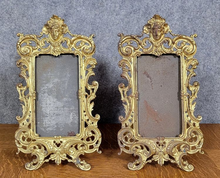 Pair Of Louis XV Style Gilt Bronze Photo Frames