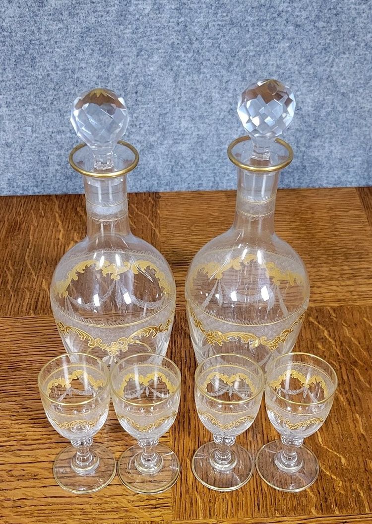 Napoleon III Period Crystal Liqueur Service 