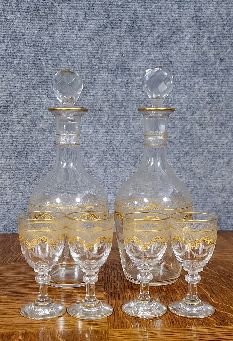 Napoleon III Period Crystal Liqueur Service 