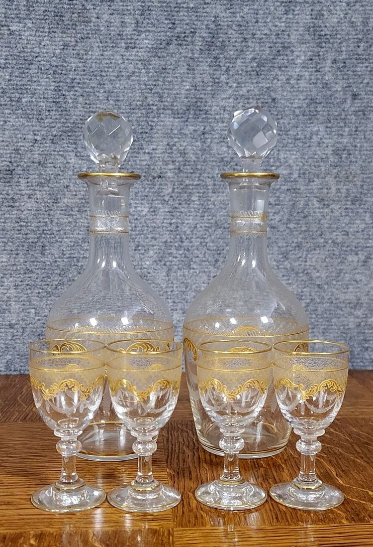 Napoleon III Period Crystal Liqueur Service 