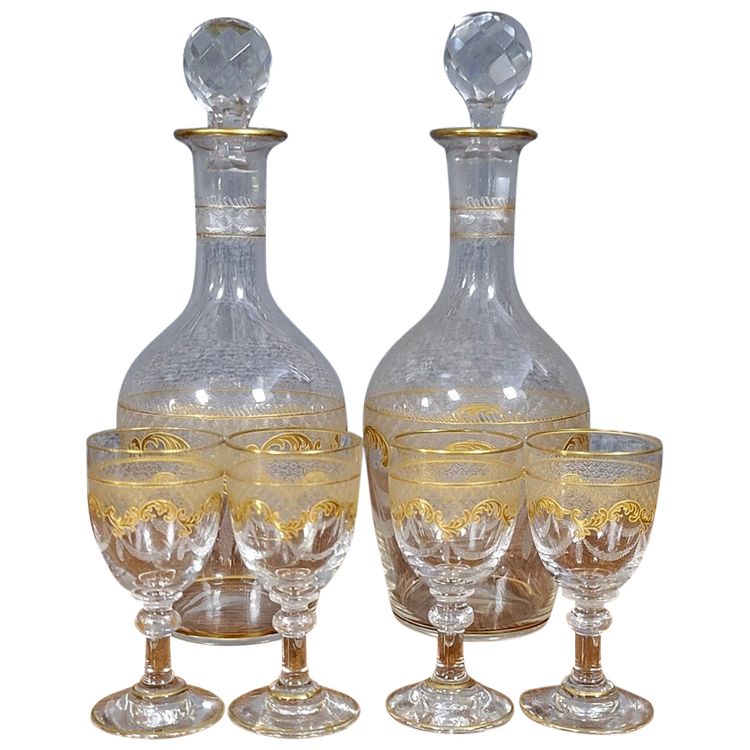 Napoleon III Period Crystal Liqueur Service 