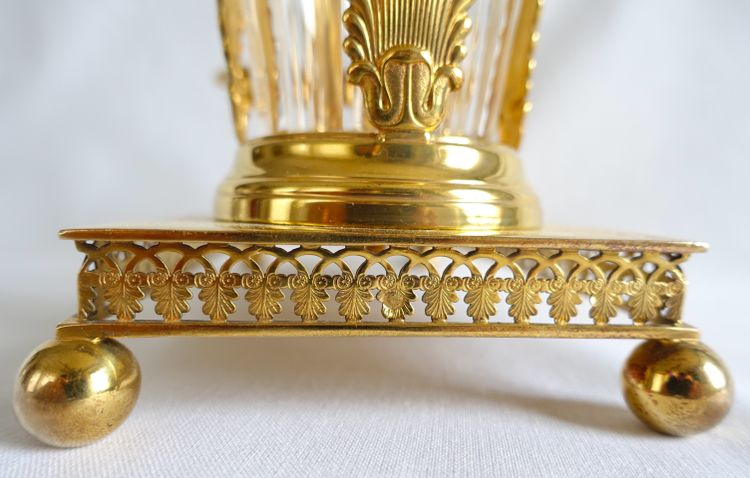 Empire oil and vinegar cruet in vermeil (solid silver gilded with gold) - Vieillard hallmark