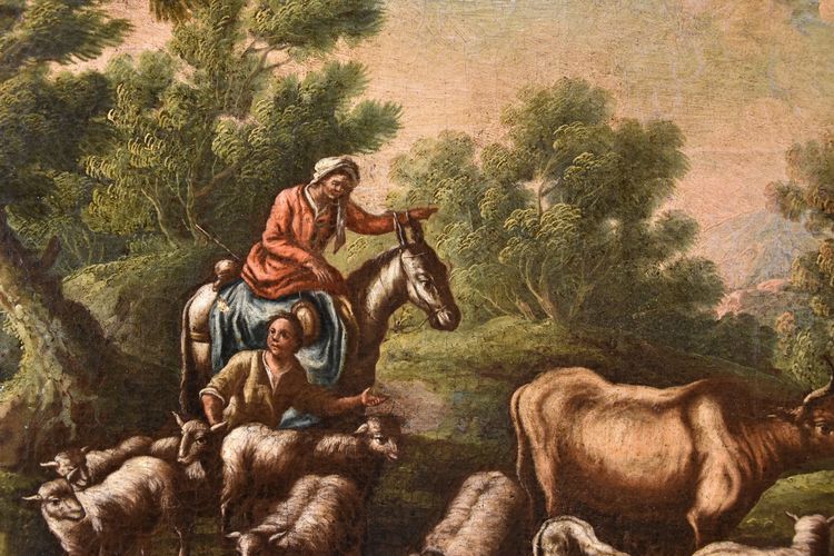 Christian Reder (Leipzig 1656 - Rome 1729) , Paysage avec idylle pastorale