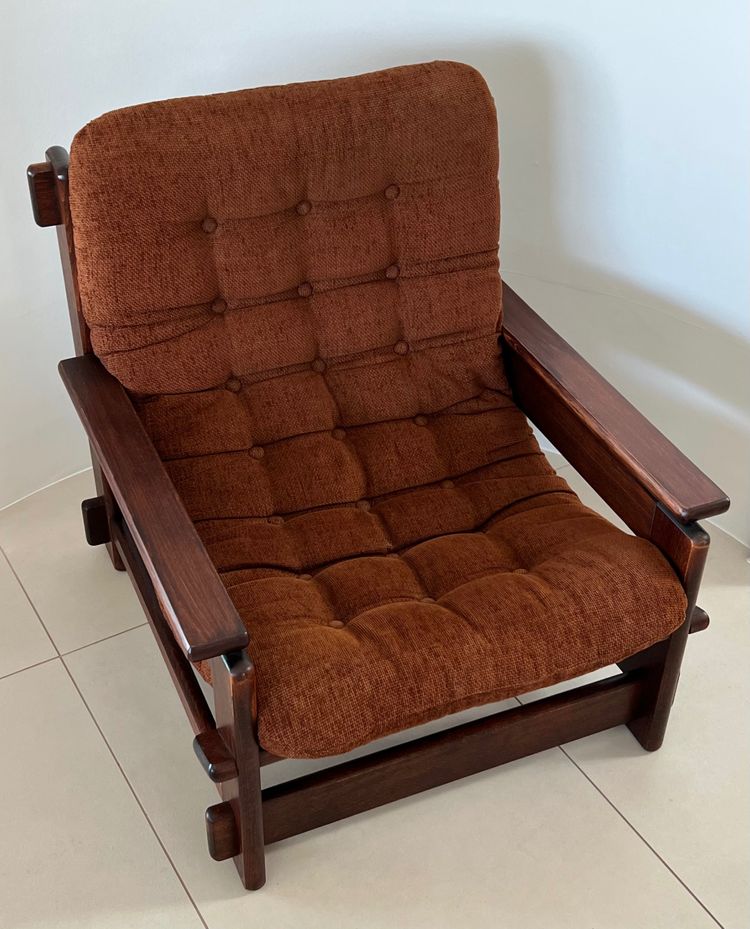 Scandinavian oak armchair, 60s