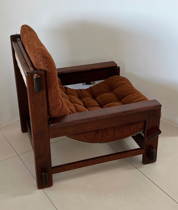 Scandinavian oak armchair, 60s