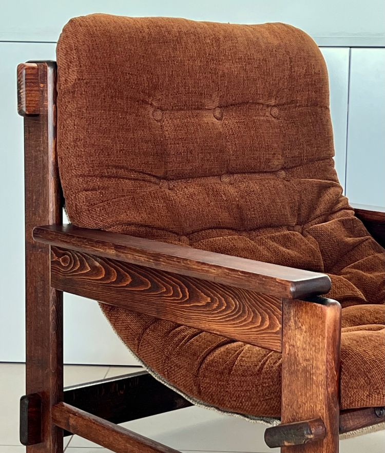 Scandinavian oak armchair, 60s